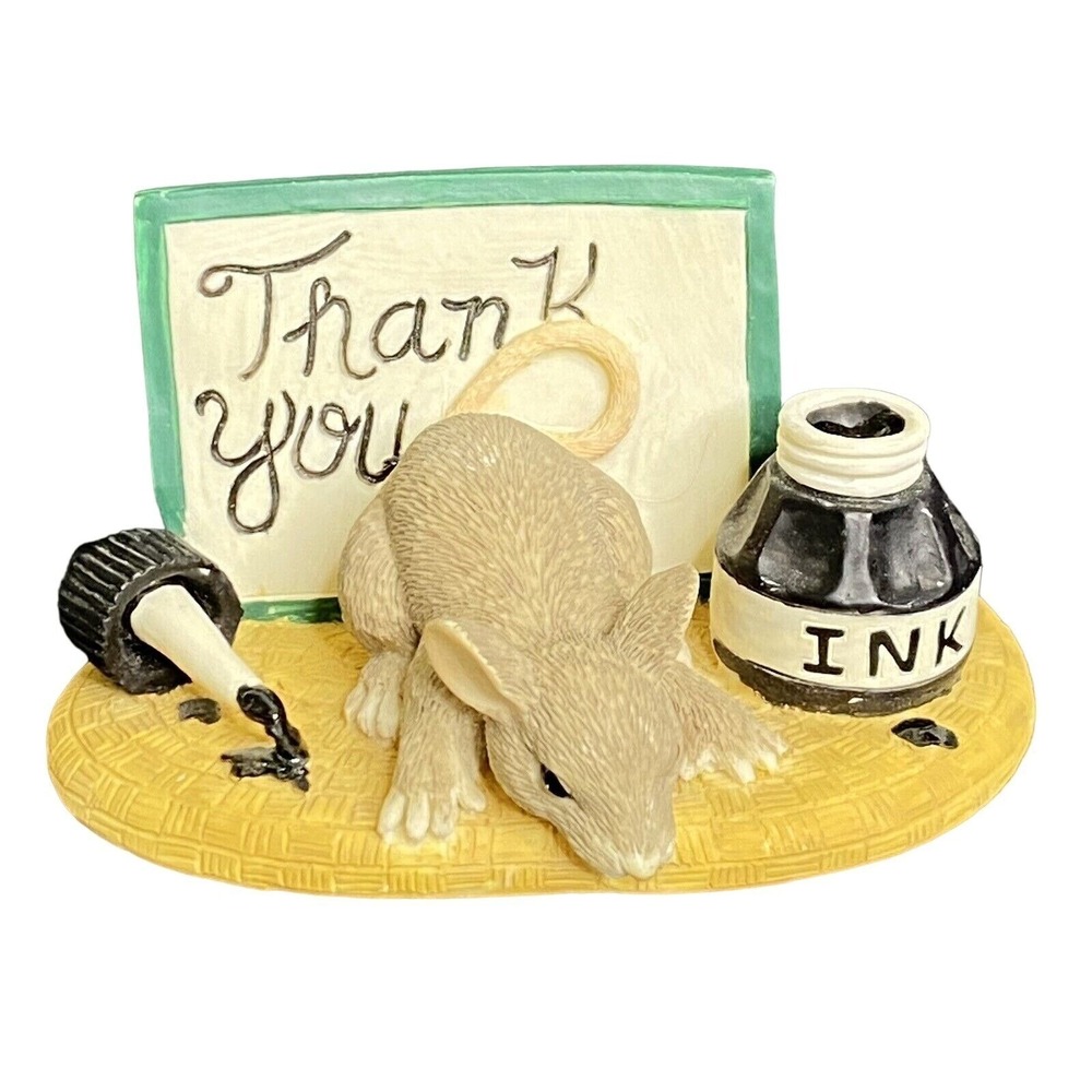 Vtg 90s Fitz and Floyd Charming Tails Thank You Mouse Figurine Dean Griff Whimsy